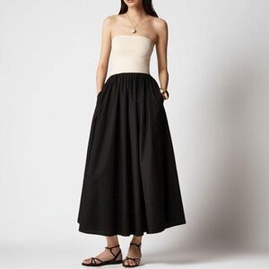 J Crew | Mixy Strapless Colorblock Maxi Dress